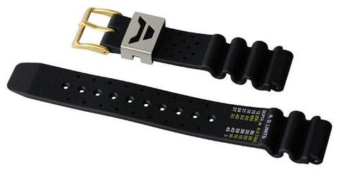 BAND ONLY: Citizen Watch Strap Black Rubber 19 X 22 MM Part # 59-L7332