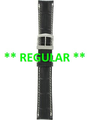 BAND ONLY: Citizen Watch Band Black Leather 18MM Part # 59-S50281