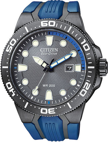 BAND ONLY: Citizen Watch Band Blue/Black Rubber 59-S52815