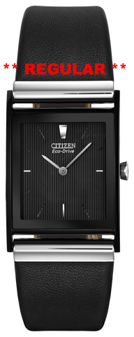 BAND ONLY: Citizen Watch Band  Black Leather Smooth 23 MM Part # 59-S50238