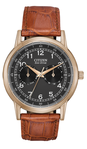 BAND ONLY: Citizen Watch Band  Light Brown Leather 22MM Part # 59-S52479
